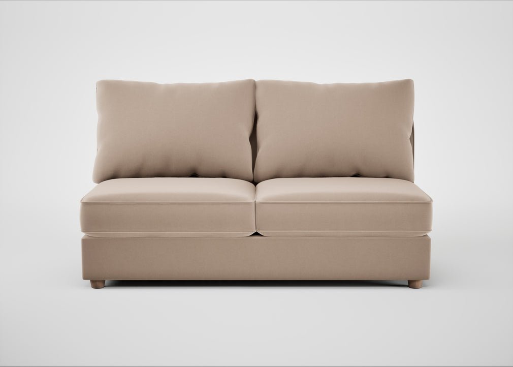 Tailor Large Armless Unit Smart Velvet Pebble / Natural