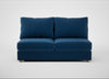 Tailor Large Armless Unit Cotton Velvet Petrol / Natural
