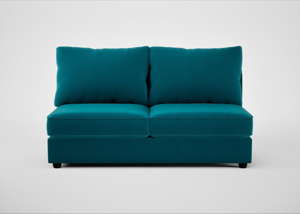 Tailor Large Armless Unit Cotton Velvet Teal / Black