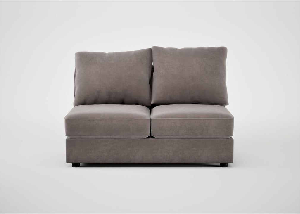 Tailor Medium Armless Unit Smart Luxe Velvet Mushroom / Black