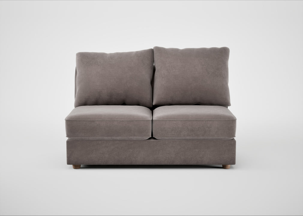 Tailor Medium Armless Unit Smart Luxe Velvet Mushroom / Natural