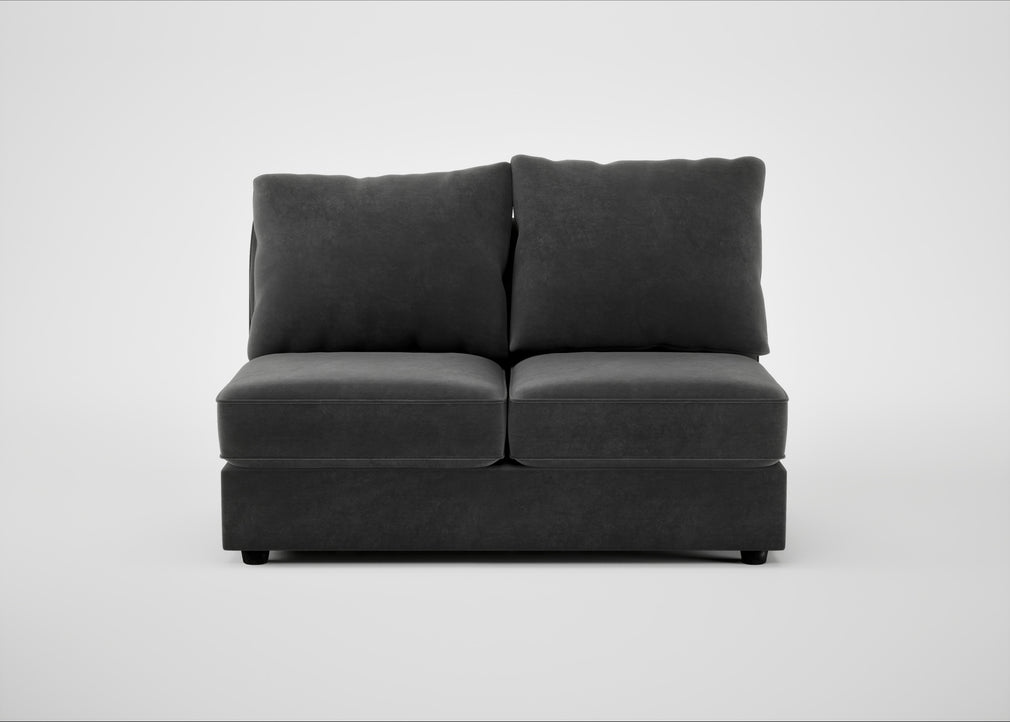 Tailor Medium Armless Unit Smart Luxe Velvet Nickel / Black