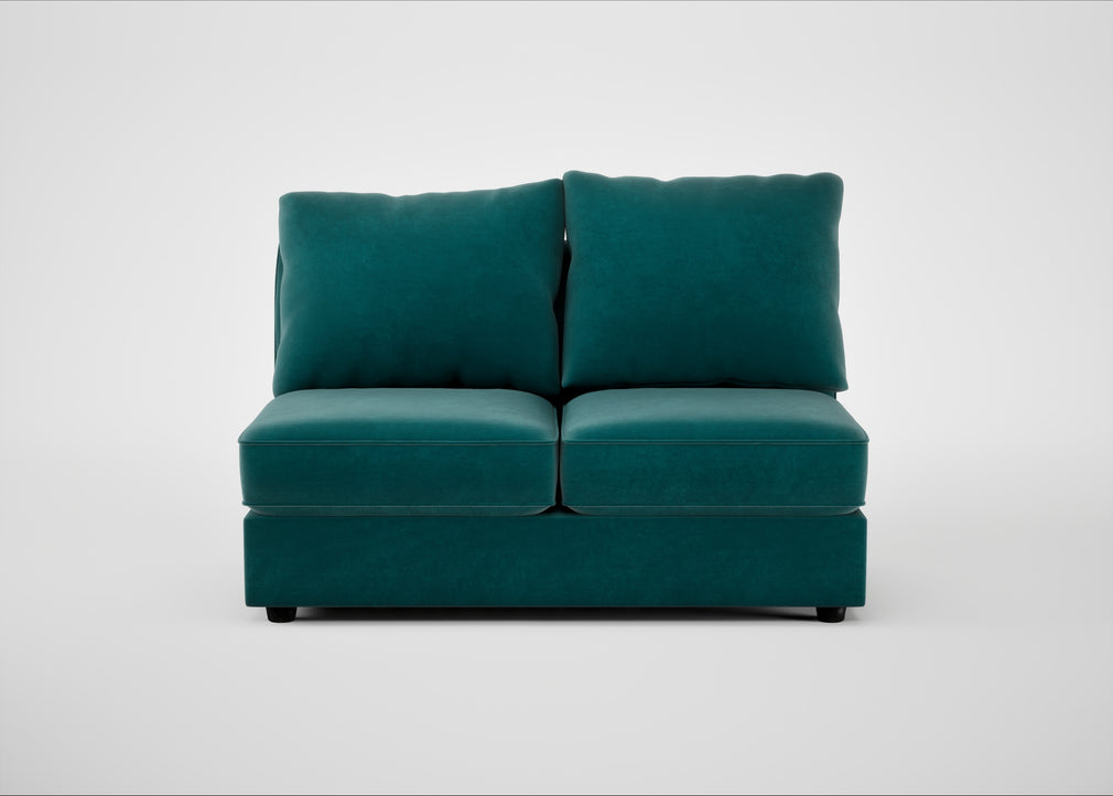 Tailor Medium Armless Unit Smart Luxe Velvet Ocean Green / Black