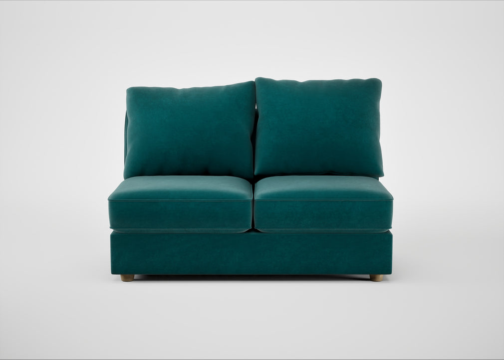 Tailor Medium Armless Unit Smart Luxe Velvet Ocean Green / Natural