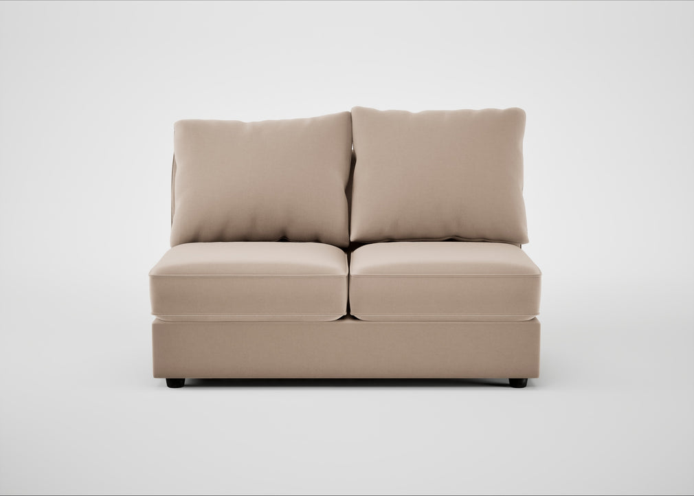 Tailor Medium Armless Unit Smart Velvet Pebble / Black
