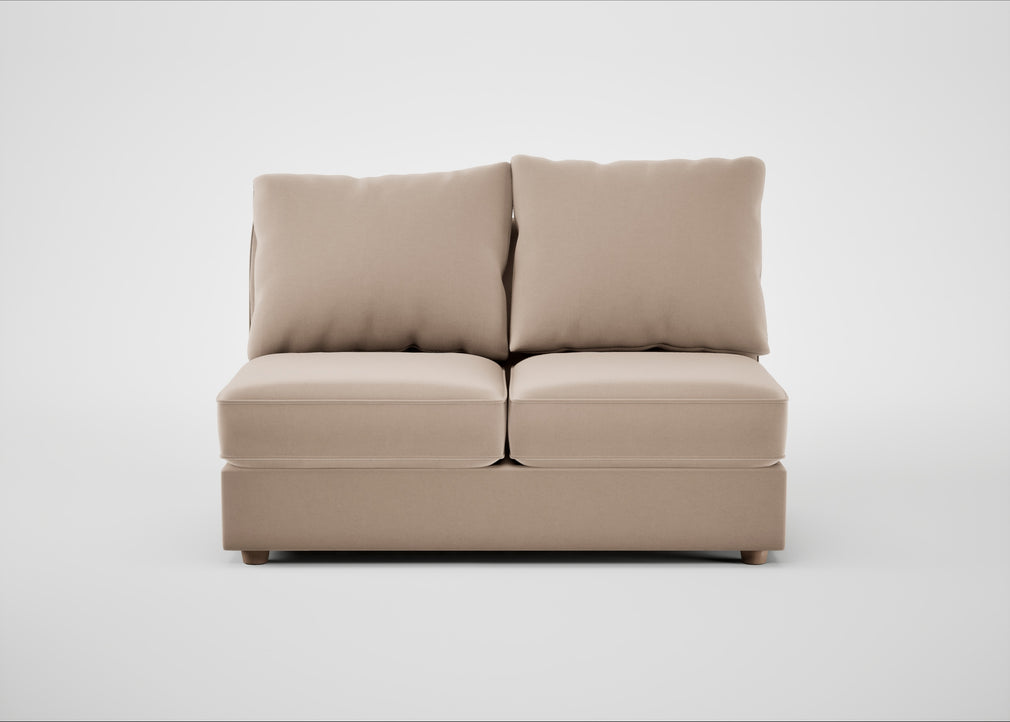 Tailor Medium Armless Unit Smart Velvet Pebble / Natural