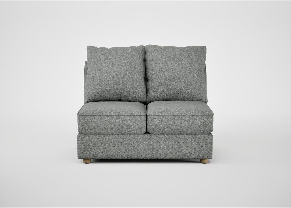 Tailor Double Armless Unit Boucle Steel / Natural