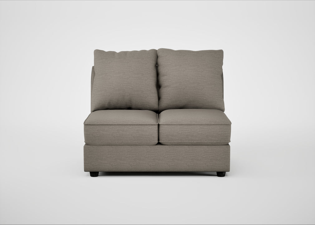 Tailor Double Armless Unit Broad Weave Pebble / Black