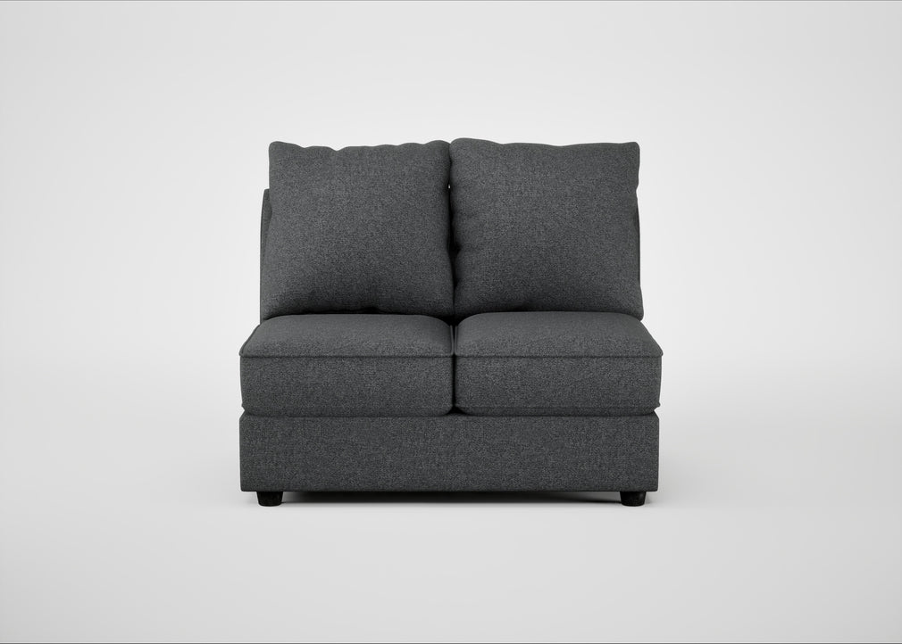 Tailor Double Armless Unit Melton Wool Granite / Black