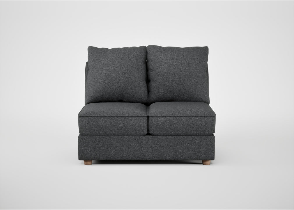 Tailor Double Armless Unit Melton Wool Granite / Natural