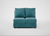 Tailor Double Armless Unit Smart Luxe Velvet Airforce Blue / Black