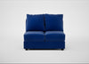 Tailor Double Armless Unit Smart Luxe Velvet Azure / Black