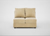 Tailor Double Armless Unit Smart Luxe Velvet Biscuit / Black