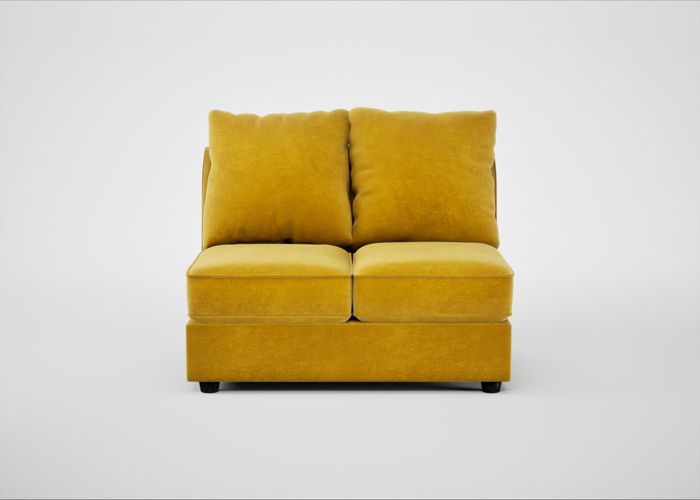 Tailor Double Armless Unit Smart Luxe Velvet Canary / Black