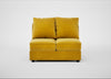 Tailor Double Armless Unit Smart Luxe Velvet Canary / Black