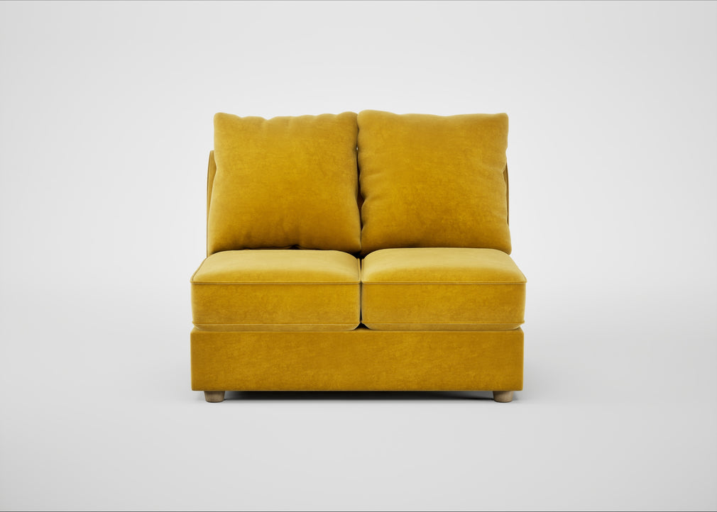Tailor Double Armless Unit Smart Luxe Velvet Canary / Natural