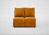 Tailor Double Armless Unit Smart Luxe Velvet Cognac / Black