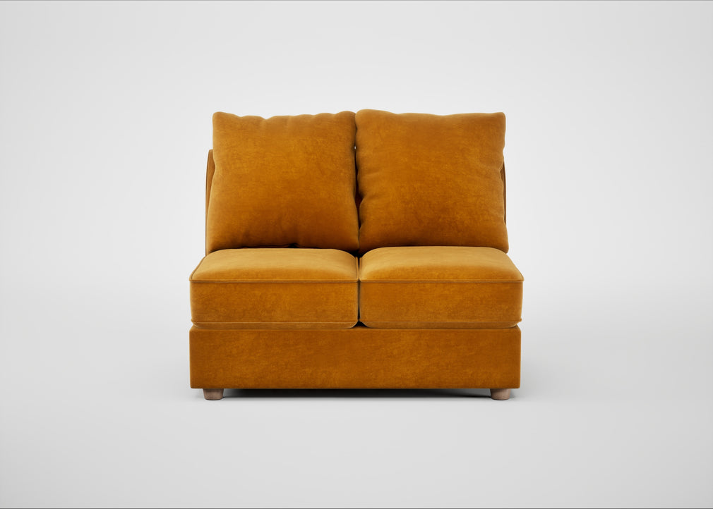 Tailor Double Armless Unit Smart Luxe Velvet Cognac / Natural