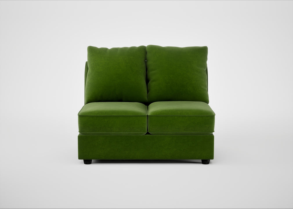 Tailor Double Armless Unit Smart Luxe Velvet Grass / Black