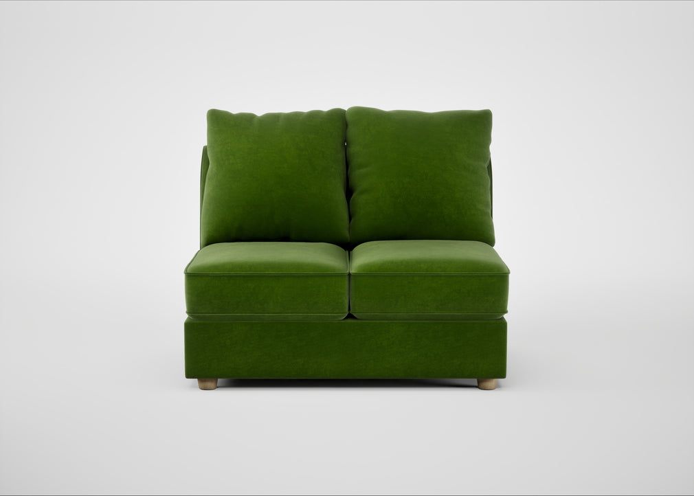Tailor Double Armless Unit Smart Luxe Velvet Grass / Natural