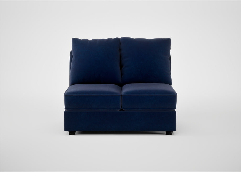 Tailor Double Armless Unit Smart Luxe Velvet Midnight / Black