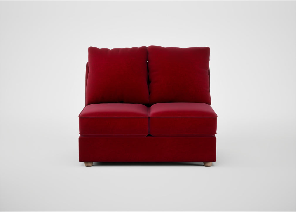 Tailor Double Armless Unit Smart Luxe Velvet Mulberry / Natural