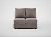 Tailor Double Armless Unit Smart Luxe Velvet Mushroom / Black