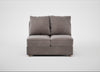 Tailor Double Armless Unit Smart Luxe Velvet Mushroom / Natural