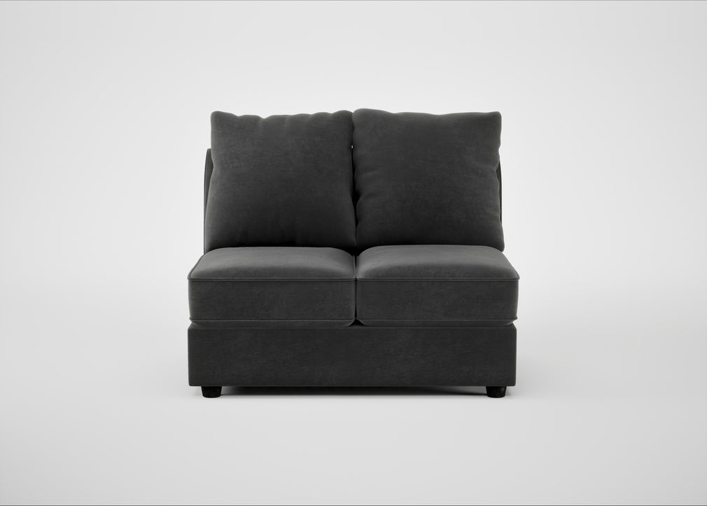 Tailor Double Armless Unit Smart Luxe Velvet Nickel / Black
