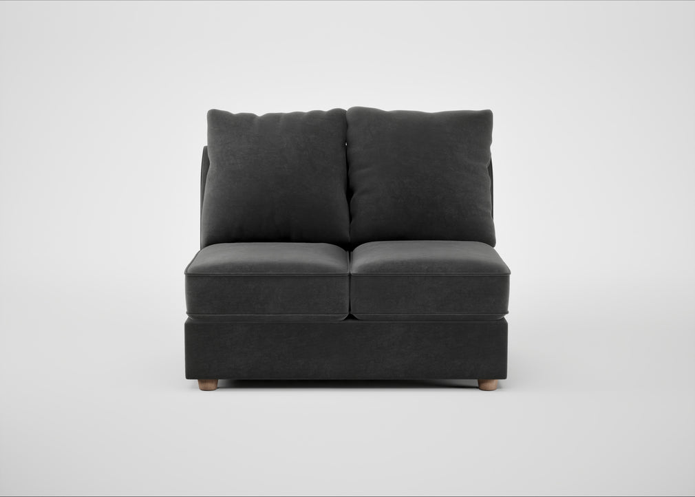 Tailor Double Armless Unit Smart Luxe Velvet Nickel / Natural