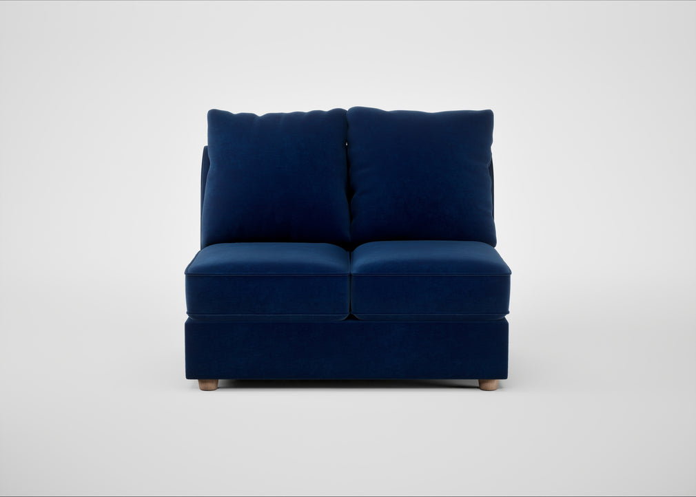 Tailor Double Armless Unit Smart Velvet Dusk / Natural