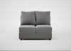 Tailor Double Armless Unit Smart Velvet Mercury / Black
