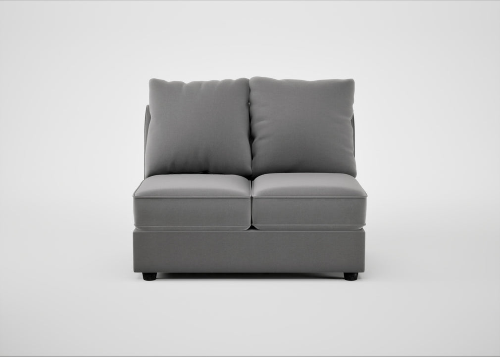 Tailor Double Armless Unit Smart Velvet Mercury / Black