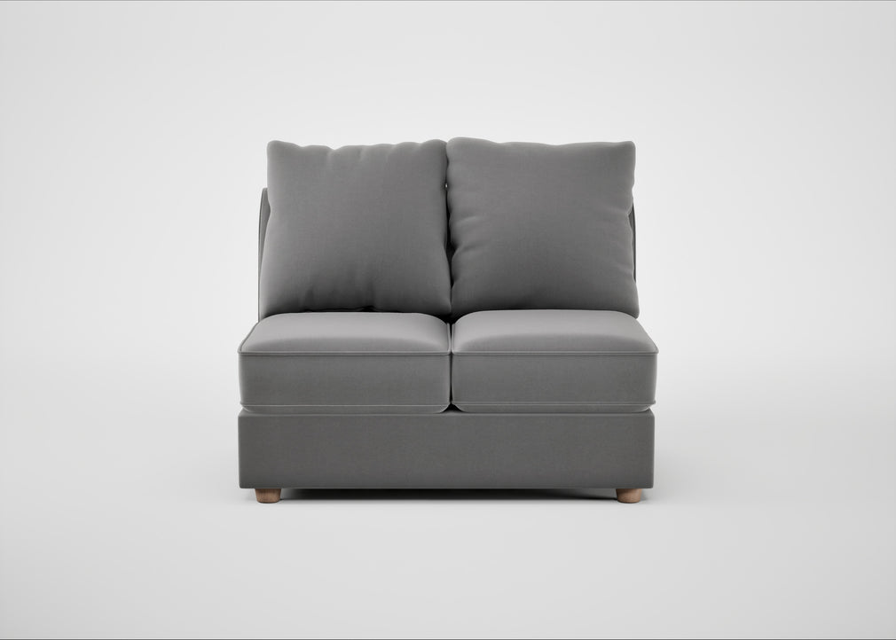 Tailor Double Armless Unit Smart Velvet Mercury / Natural