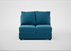 Tailor Double Armless Unit Smart Velvet Ocean Blue / Black