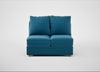 Tailor Double Armless Unit Smart Velvet Ocean Blue / Natural