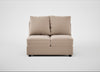 Tailor Double Armless Unit Smart Velvet Pebble / Black