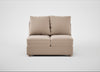 Tailor Double Armless Unit Smart Velvet Pebble / Natural