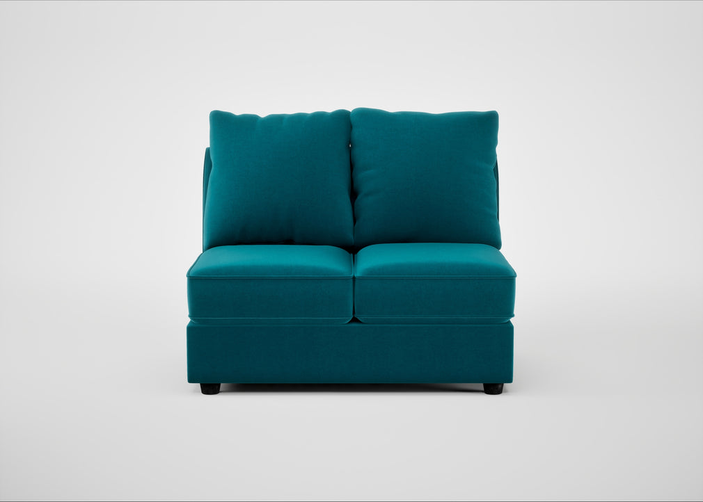 Tailor Double Armless Unit Cotton Velvet Teal / Black