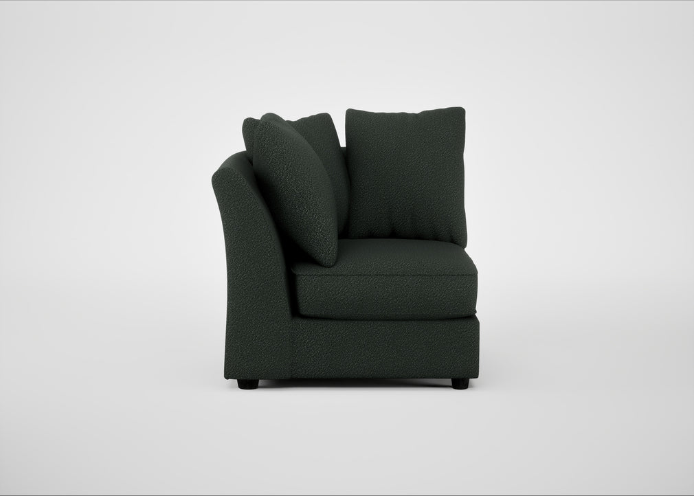 Tailor Curved Right Hand Facing Corner Unit Boucle Fern / Black