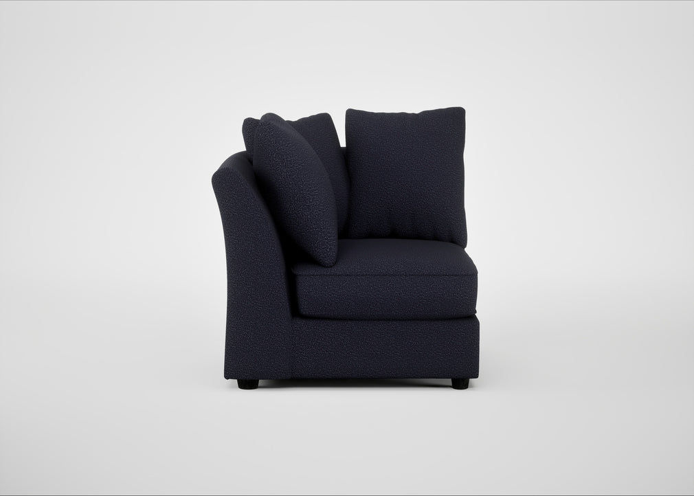 Tailor Curved Right Hand Facing Corner Unit Boucle Indigo / Black