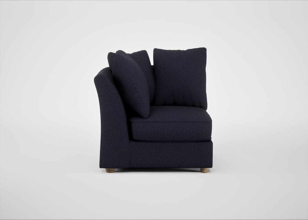 Tailor Curved Right Hand Facing Corner Unit Boucle Indigo / Natural