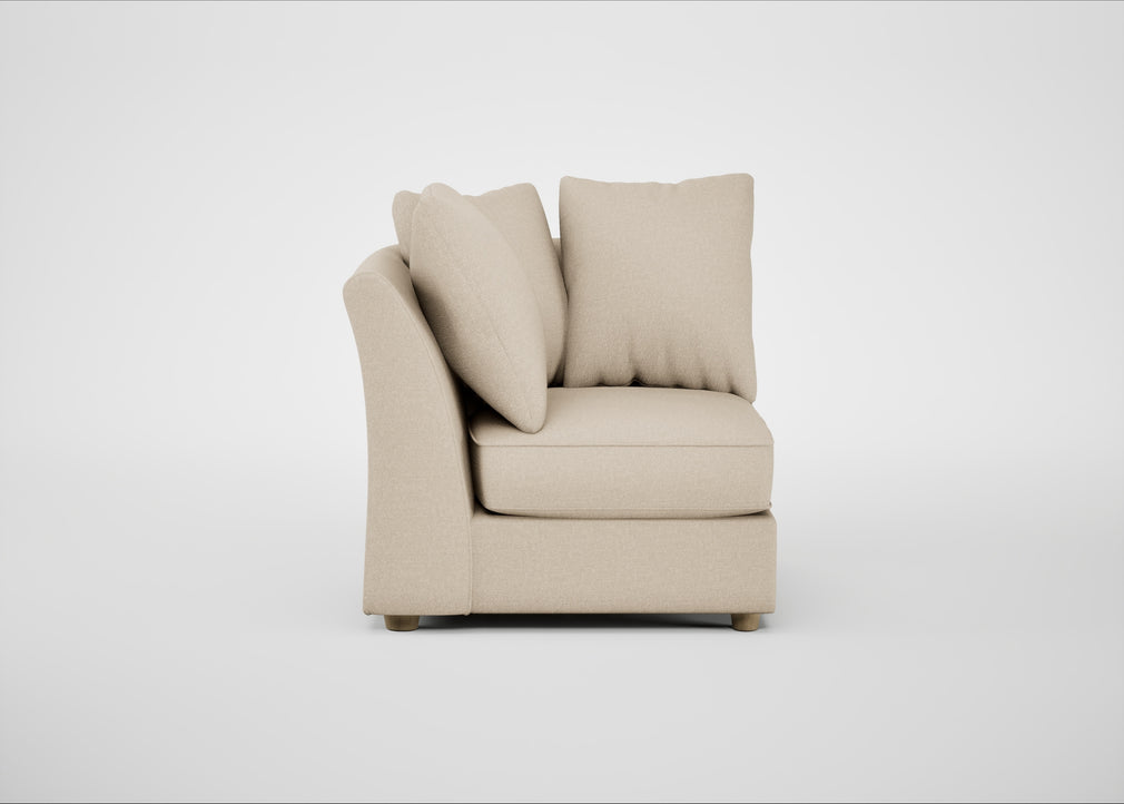 Tailor Curved Right Hand Facing Corner Unit Brushed Cotton Oat / Natural