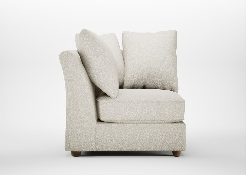 Tailor Curved Right Hand Facing Corner Unit Chunky Boucle Ecru / Natural