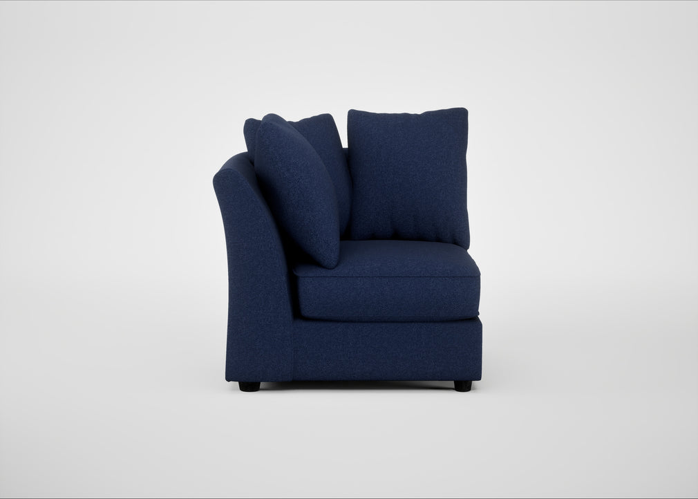 Tailor Curved Right Hand Facing Corner Unit Melton Wool New Navy / Black