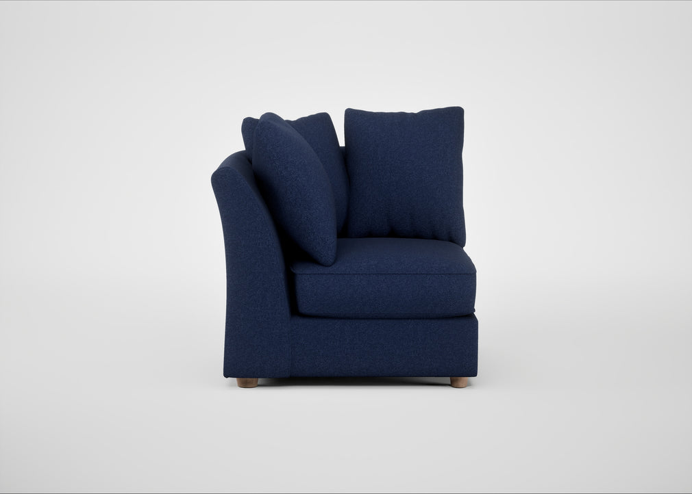 Tailor Curved Right Hand Facing Corner Unit Melton Wool New Navy / Natural