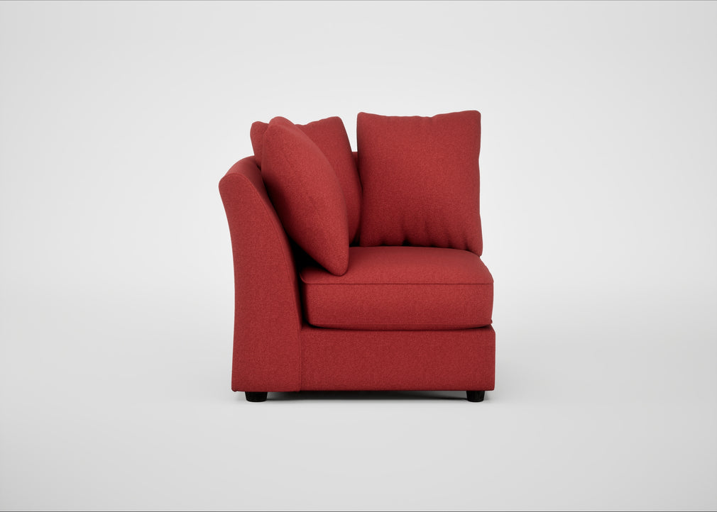 Tailor Curved Right Hand Facing Corner Unit Melton Wool Red Oxide / Black