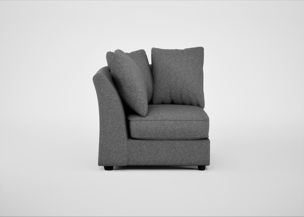 Tailor Curved Right Hand Facing Corner Unit Melton Wool Shale / Black