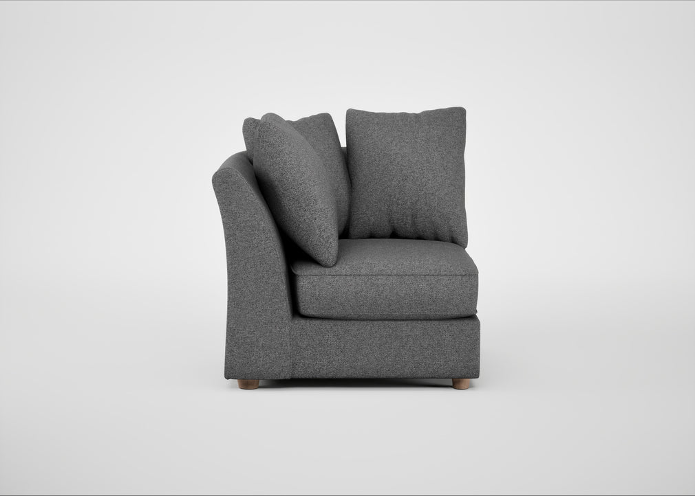 Tailor Curved Right Hand Facing Corner Unit Melton Wool Shale / Natural