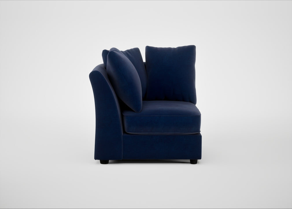 Tailor Curved Right Hand Facing Corner Unit Smart Luxe Velvet Midnight / Black